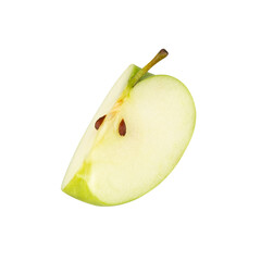 Green Apple slices cutout, full depth of field.