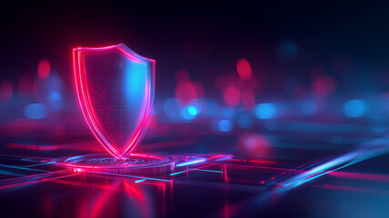 Futuristic shield above a circuit grid symbolizing network defense, threat prevention and resilient cybersecurity architecture for enterprise systems.
