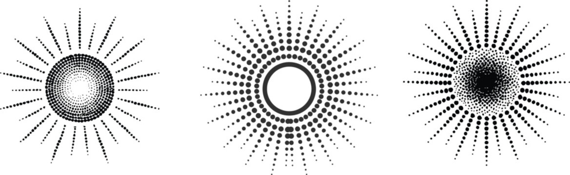 Halftone Sun Energy Radiance Logo