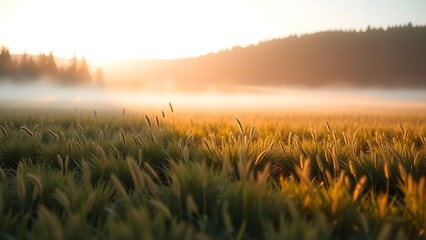 Golden Hour Over Wheat Field A Serene Landscape