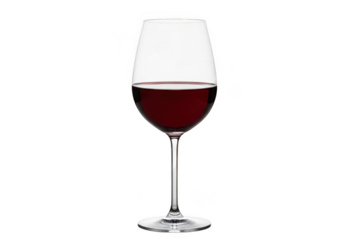 A glass of red wine isolated on transparent background