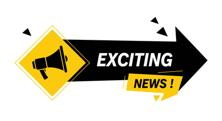 Announcing exciting news with megaphone for business success promotion