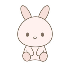 おすわりしているうさぎのイラスト