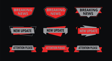 Grab attention with vibrant breaking news and update banner designs