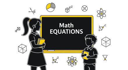 Empowering education with math equations on chalkboard illustration