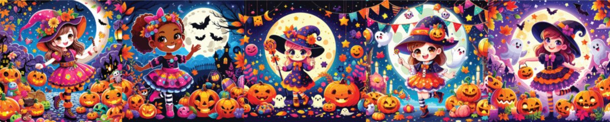 VECTOR IMAGE GIRL USING A HALLOWEEN THEME