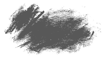 Grayscale Grunge Brush Stroke Textured Abstract Smear Isolated Vector Element