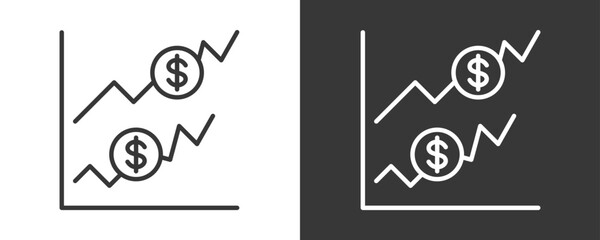 Profitability Icon Set Vector Collection Isolated In Black And White