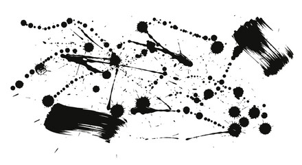 Black ink splatter stain abstract grunge decorative artistic background element