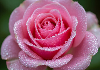 Delicate Pink Rose with Dewdrops