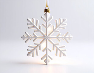 Elegant Snowflake Ornament Glowing Softly - Festive Holiday Decoration for Winter Season