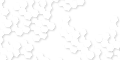 Futuristic white digital wall structure web tech hexagon pattern vector design. Hexagon concept design abstract technology background.	