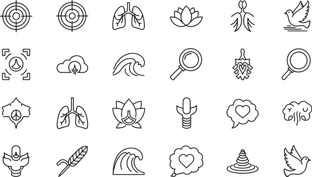 Collection of wellness icons representing various aspects of health
