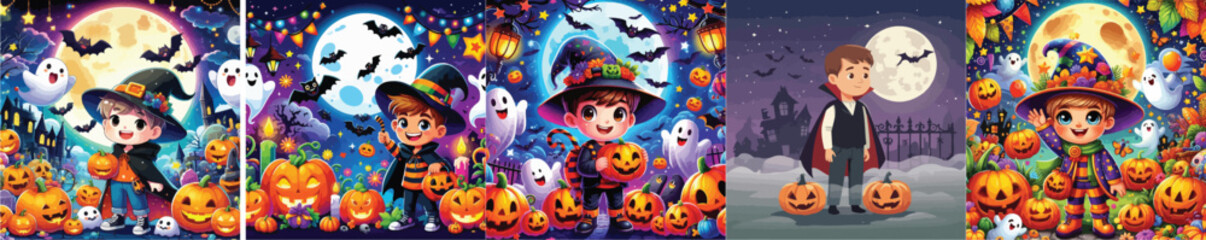 VECTOR IMAGE BOY USING A HALLOWEEN THEME