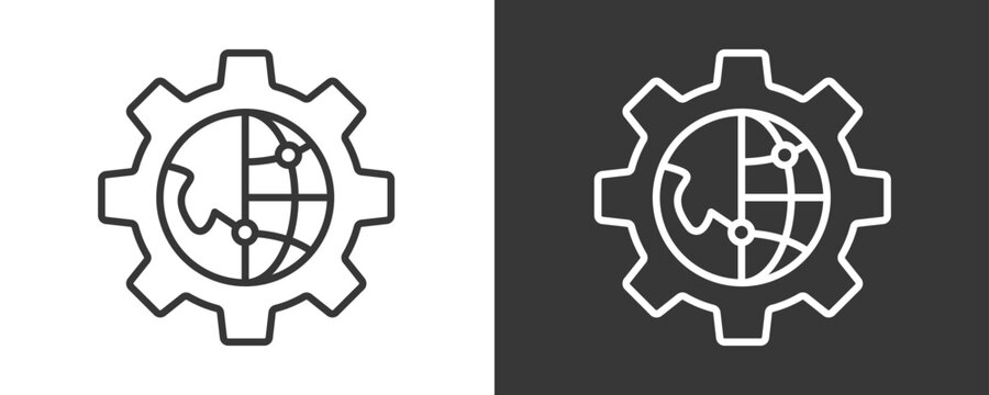 Globalization Icon Set Vector Collection Isolated In Black And White