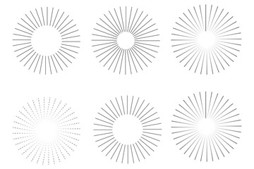 set of Sunburst and starbrust icon. retro and abstract sunburst icon set. sun icon set, Sunrise Icon, vector illustration.