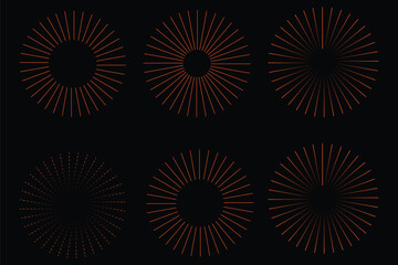set of Sunburst and starbrust icon. retro and abstract sunburst icon set. sun icon set, Sunrise Icon, vector illustration.