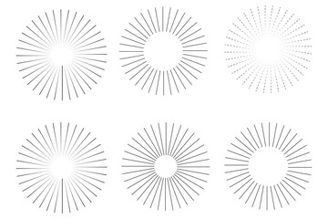 set of Sunburst and starbrust icon. retro and abstract sunburst icon set. sun icon set, Sunrise Icon, vector illustration.