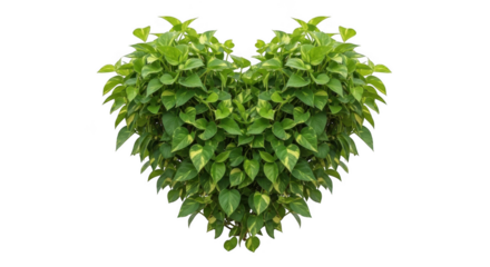 Heart shaped green plant isolated on transparent background isolated on white background