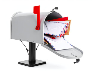 Overflowing Mailbox A Festive Delivery to Santa and the New Year, Bursting with Wishes and Greetings