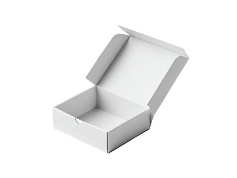 Open white cardboard box