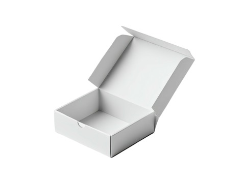 Open white cardboard box