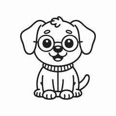 Obraz premium Cute puppy with glasses