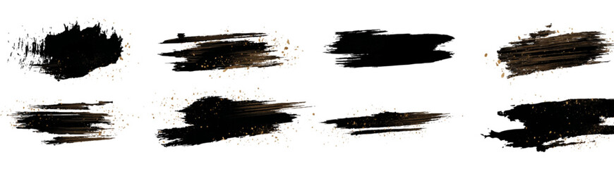 Black and Gold Brush Stroke Texture Set