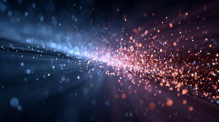 Dynamic light particles colliding in an energetic display, symbolizing motion, power, energy, creation, and the invisible forces shaping the universe in abstract form.

