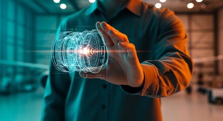 Innovative technology projected by a hand a futuristic concept of engineering and advanced development