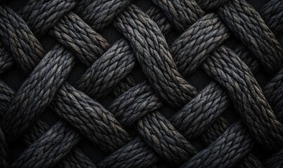 Celtic knot rope design on a black background symbolizing security and safety. The intricate pattern of yarn and thread represents strong ties and woven connections in life, Generative AI