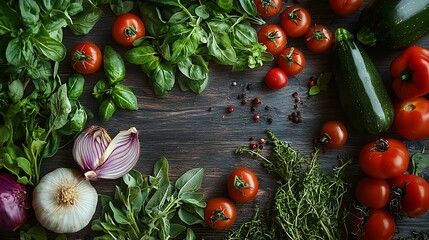 Healthy garden herbs colorful tomatoes high resolution picture