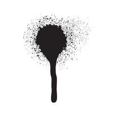 Abstract Ink Explosion Splash Art Design. Lines and Drips Black ink splatters
