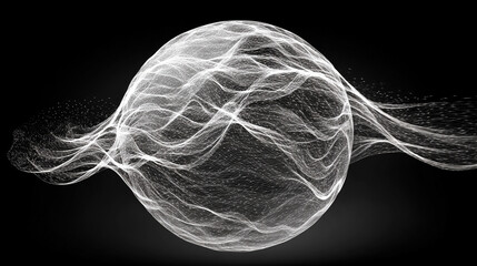 Light pulse traveling through a transparent data sphere with glowing circuits digital streams futuristic technology concept abstract visualization of information flow and connectivity