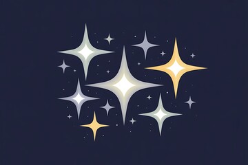 Fototapeta premium Cluster of Sparkling Stars and Twinkles on a Dark Blue Night Sky Background glitter shine