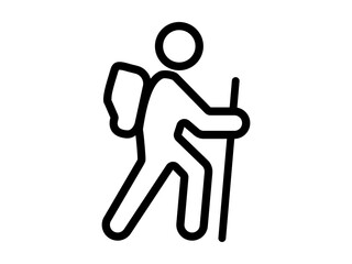 Hiking Icon Vector Illustration for Adventure Business Concept and Outdoor Exploration