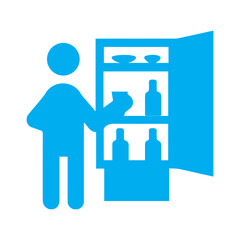 Person opening refrigerator