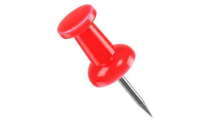 Red thumbtack isolated on a black background isolated on white background isolated on transparent background