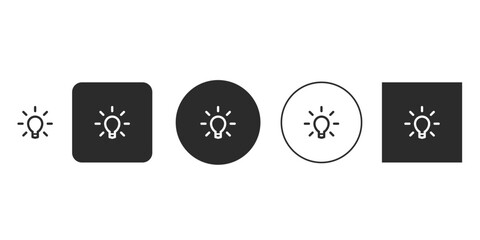 Collection of light bulb icons in various styles, offering a versatile set of design elements perfect for innovation, ideas, and creative solutions themes