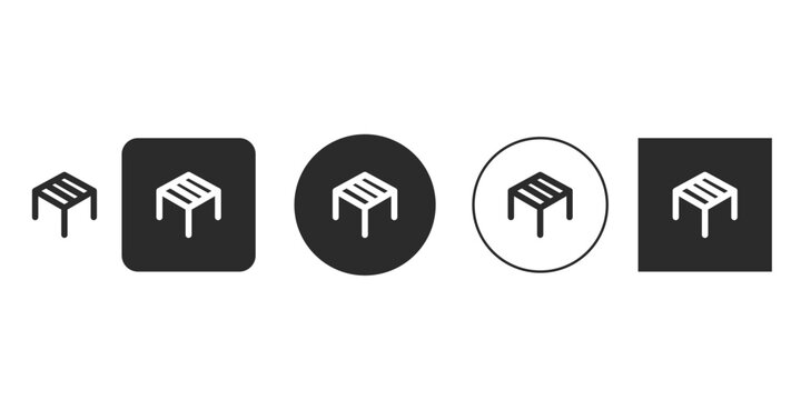 Collection of stool icons in various styles, offering a versatile set of design elements perfect for furniture, seating, and interior design themes