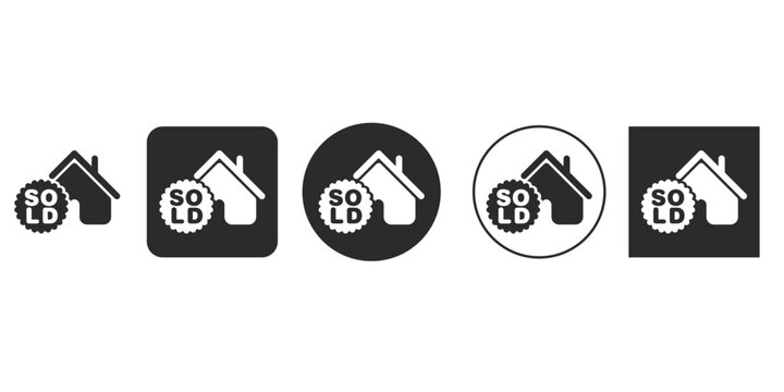 House sold icon set real estate sold sign vector illustration can be used for topics like business, finance, property, real estate