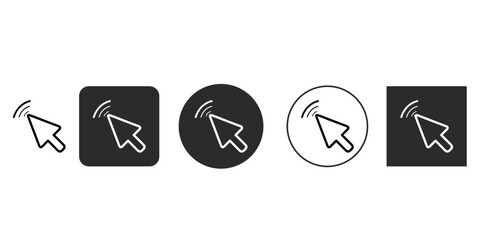 Collection of cursor icons, each with a unique style, these cursors represent various actions, such as clicking or selecting, and are designed in a clean, modern style