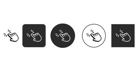 Hand cursor icon set click, pointer, touch or press gesture flat style for graphic design, logo, web site, social media, mobile app, ui illustration