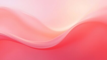 Obraz premium Abstract fluid wave background in pink and red tones, soft lighting and smooth gradient curves with dreamy atmosphere. 