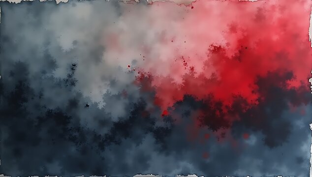 Dark watercolor texture with red ink bleed and distressed abstract pattern, moody artistic background.
