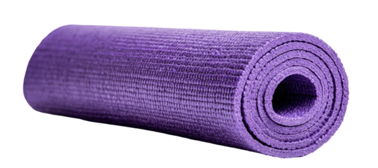 Rolled purple exercise mat (1)