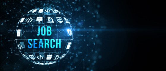 Business, Technology, Internet and network concept. Job Search human resources recruitment career. 3d illustration
