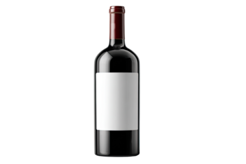Red wine bottle with blank label