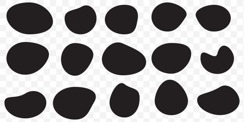 Abstract blobs organic shape set. Fluid liquid rectangle shapes collection. Speech bubble blob shape