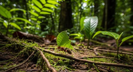 Obraz premium green fern in the forest